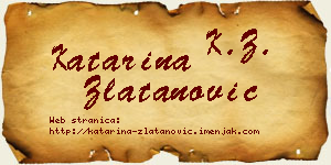 Katarina Zlatanović vizit kartica